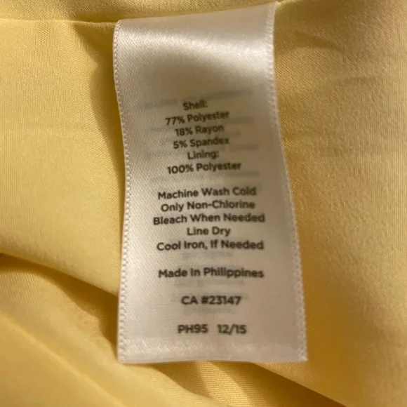 Talbots Petite 10P Yellow Short Sleeve Midi Dress - Quilted Retro Pleated Skirt - Picture 5 of 9